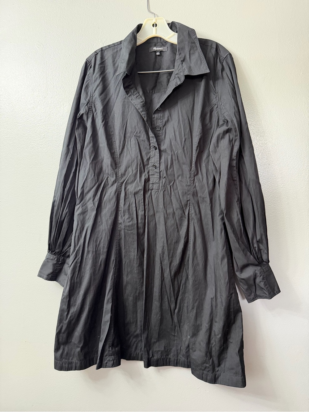 Madewell tunic dress  button-up placket, a classic long sleeves pleated cuffs 14